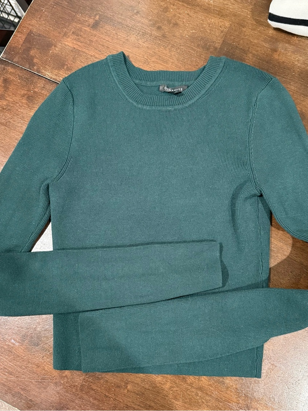 Dynamite Forest Green Crew Neck Sweater